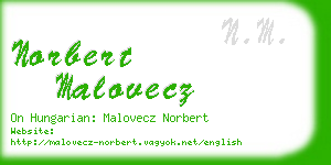 norbert malovecz business card